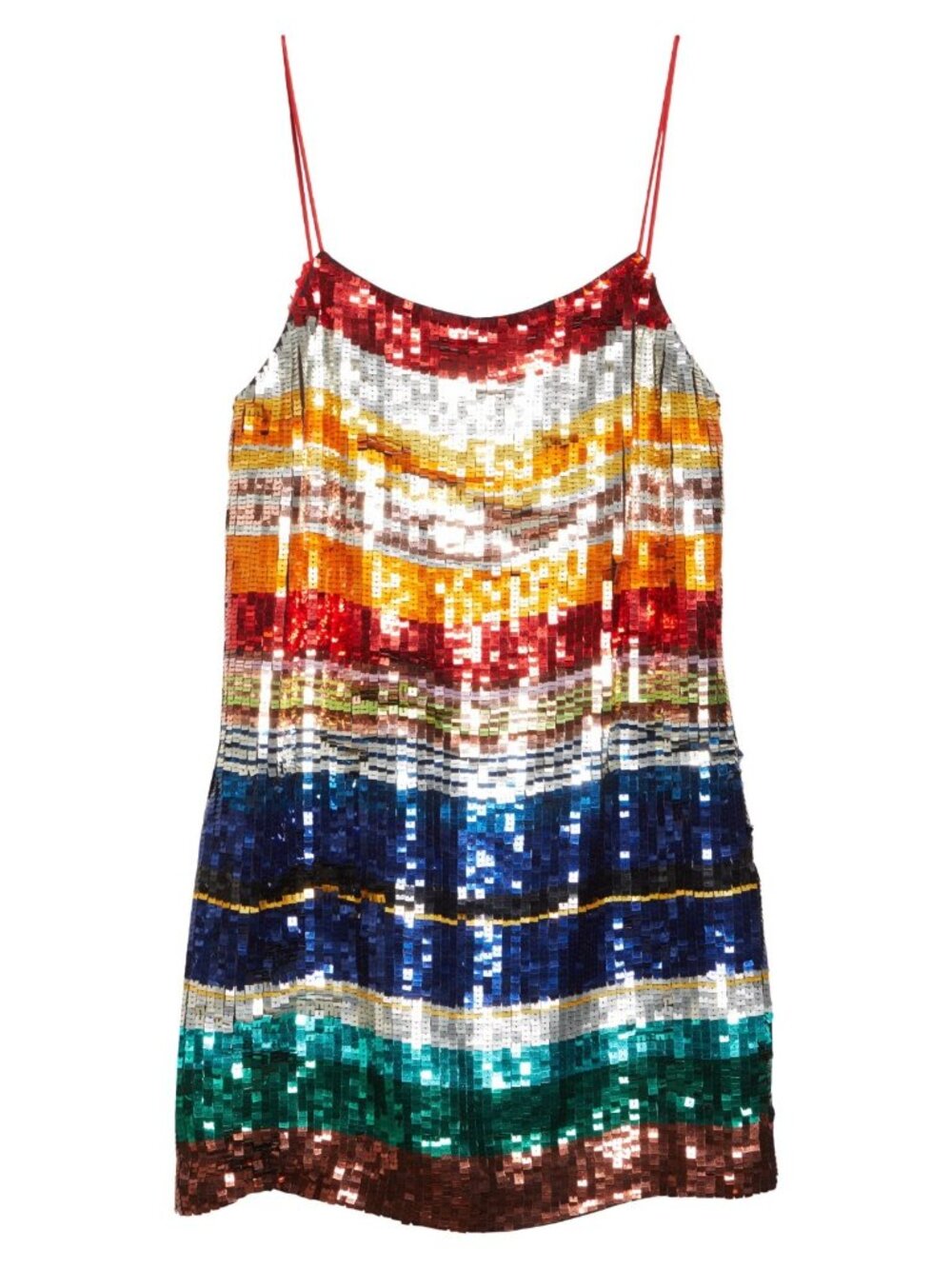 Alice + Olivia Bridget Women Rainbow Stripe Sequin Mini Dress Multicolor Size 8 - Picture 5 of 8